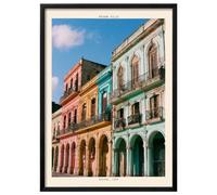Wallbuddy Colorful Havana Architecture Wall Art (60 x 90 cm, Black Framed)