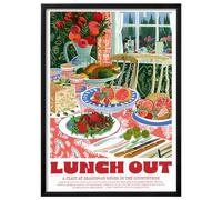 Wallbuddy Countryside Feast Wall Art Print | Vib (60 x 90 cm, Black Framed)