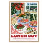 Wallbuddy Countryside Feast Wall Art Print | Vibra (60 x 90 cm, Oak Framed)