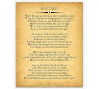 Wallbuddy Don't Quit Poem Don't Quit Motivational Inspiring Motivating Poem Inspirational Positive Poster Poetry Poster (5 x 7, Vintage)