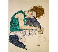 Wallbuddy Egon Schiele Seated Woman Painting by Egon Schiele Art Egon Schiele Decor Expresionist Art Female Art Female Portrait Woman Portrait (20 x 30)