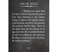 Wallbuddy Enjoy Life Quote by Oscar Wilde Quote Be Happy Poster (8.3 x 11.7 (A4), Chalkboard Black)