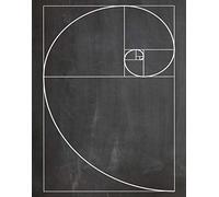 Wallbuddy Fibonacci Poster Golden Spiral Poster Mathematics Poster Maths Poster Fibonacci Series Science Poster Science Print Scientific Art WB203 (8.3 x 11.7 (A4), Chalkboard Black)
