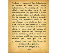 Wallbuddy Goethe Philosophy Quote Motivational Quote Entrepreneur Inspiring Quote Positive Quote Poetry Print Philosophy Poster Inspirational Art (8 x 10, Vintage)