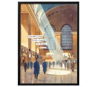 Wallbuddy Grand Central Station Wall Art Print | (60 x 90 cm, Black Framed)