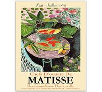 Wallbuddy Henri Matisse Goldfish Wall Art Exhibition Abstract Wall Art, Aesthetic Matisse Prints, Vintage Matisse Wall Art Goldfish Painting Vintage Matisse Art Original Canvas Retro Poster (16 x 20)