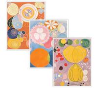Wallbuddy Hilma Af Klint Abstract Set of 3 Posters | Colorful Geometric Symbolism Spiritual Art Prints | Modern Esoteric Wall Decor for Art Lovers Collector and Home Galleries - 50 x 70 cm Unframed