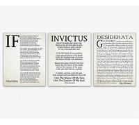Wallbuddy If Invictus and Desiderata Inspirational Poems Set of 3 (23.4 x 33.1 (A1), Ivory)