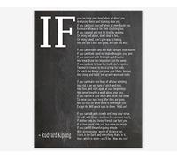 Wallbuddy IF Poem Art Print by Rudyard Kipling (Chalkboard Black, 11 x 14) - Living Room Decor