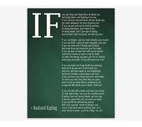 Wallbuddy IF Poem Art Print by Rudyard Kipling (Chalkboard Green, 11.7 x 16.5 inches, A3) - Poster - Living Room Decor