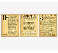 Wallbuddy If Poem Invictus Poem and Desiderata Inspirational Poems Set of 3 (11 x 17, Vintage)