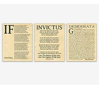 Wallbuddy If Poem Invictus Poem and Desiderata Inspirational Poems Set of 3 (23.4 x 33.1 (A1), Parchment)