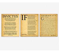 Wallbuddy If Poem Invictus Poem and Desiderata Inspirational Poems Set of 3 (30cm x 40cm, Vintage)