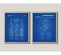 Wallbuddy Inventions of Cricket Posters Set of 2 Cricket Prints The Ashes Cricket WB567-WB570 (13 x 19, Blueprint)