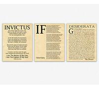 Wallbuddy Invictus & Desiderata Inspirational Poem Set (3x12x16 Parchment)
