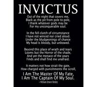 Wallbuddy Invictus Poem Invictus Print Art Print by William Ernest Henley Captain of My Soul Master of My Fate Invictus Poster (12 x 16, Black)