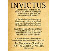 Wallbuddy Invictus Poem Invictus Print Art Print by William Ernest Henley Captain of My Soul Master of My Fate Invictus Poster (11 x 14, Vintage)