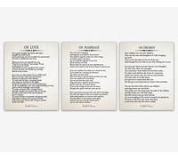 Wallbuddy Kahlil Gibran Set of 3 Posters On Love On, Marriage, On Children Quotes (11x14, Ivory)