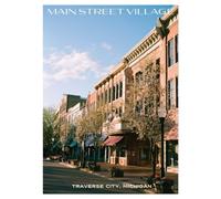 Wallbuddy Main Street Village Wall Art Print | (40 x 50 cm, Unframed Print)