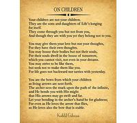 Wallbuddy On Children Poem by Kahlil Gibran Quote The Prophet (11 x 14, Vintage)