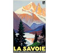 Wallbuddy Poster La Savoie Alpes Poster Montagne Poster Auvergne Poster Rhône Alpes Poster France Poster de Voyage Art Mountain Decor Impression française (21cm x 29.7cm (A4))
