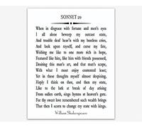 Wallbuddy Sonnet 29 by William Shakespeare Poetry Wall Art Poetry Print Poetry Decor Poem Gift for Wife Gift for Girlfriend (11.7 x 16.5 (A3), White)