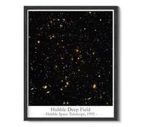 Wallbuddy Space Photo Astronomy Wall Art | Pale Blue Dot, Earthrise, Hubble Deep Field James Webb, Stephen's Quintet, Carina Nebula, and Retro Astronaut Voyager Poster | Black Framed 12x16 inches