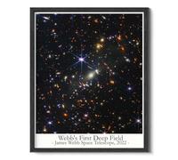 Wallbuddy Space Photo Astronomy Wall Art | Pale Blue Dot, Earthrise, Hubble Deep Field James Webb, Stephen's Quintet, Carina Nebula, and Retro Astronaut Voyager Poster | Black Framed 12x16 inches