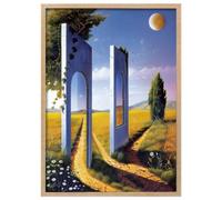 Wallbuddy Surreal Landscape Wall Art Print | Dream (40 x 50 cm, Oak Framed)