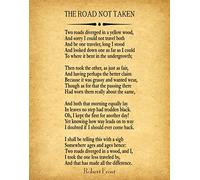 Wallbuddy The Road Not Taken by Robert Frost 1916 Great American Poetry Wall Art Poetry Prints Poetry Poster (5 x 7, Vintage)