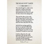 Wallbuddy The Road Not Taken by Robert Frost 1916 Great American Poetry Wall Art Poetry Prints Poetry Poster (5 x 7, Ivory)
