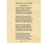 Wallbuddy The Road Not Taken by Robert Frost 1916 Great American Poetry Wall Art Poetry Prints Poetry Poster (8 x 10, Parchment)
