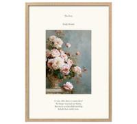 Wallbuddy Vintage Floral Bouquet Wall Art Print | (50 x 70 cm, Oak Framed)
