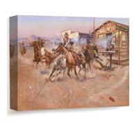 Wallbuddy Wild West Showdown Wall Art Print | (30 x 40 cm, Wrapped Canvas)