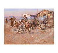 Wallbuddy Wild West Showdown Wall Art Print | (40 x 50 cm, Unframed Print)