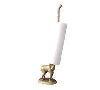 WallCharmers Gold Paper Towel Holder, Metal Toilet or Kitchen Paper Holder for Floor or Countertop, Gold Elephant