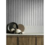WALLCOVER Silver Metal Look Stripes Wallpaper Panels Non-Woven for Living Room Bedroom 10.05 x 0.53 m
