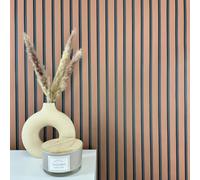 WALLCOVER Wallpaper Red Non-Woven Wallpaper Stripes Black Terracotta Panels Scandinavian Style Wall Panels Modern Slat Made in Germany