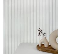 WALLCOVER Wallpaper White Non-Woven Wallpaper Stripes Grey Silver Panels Scandinavian Style Wall Panels Modern Slat Made in Germany
