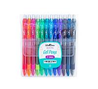 WallDeca Gel Pens | 12 Count, Fine Point Tip (0.5mm), Assorted Rainbow Colors, Retractable | Made for Everyday Writing, Journals, Notes and Doodling