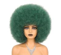 Wallden Hair Afro Wig and Halloween Costume for Black Women Glueless Short Afro Wig Puff Kinky Curly Inflatable Heat Resistant