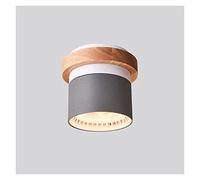 Walldjustable Ceiling Mount Lamps Ceiling Spotlight Wood Aent Surface Monopoint Light Fixture Directional Spotlights Wall Swivel Lamps for Gallery Corridor Bedroom/Graya