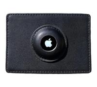 Walldo Slim Premium Wallet with AirTag Holder Parent | Made from Genuine Soft Touch Leather | Pocket Minimalist Design | RFID Protected | Perfect for Tracking | Dimensions: 3.9"x2.75"x0.49", Black