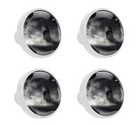 WALLDOR 4 Pcs Frightening Halloween Crystal Glass Cabinet Knobs 4 Pcs Drawer Handles for Kitchen Cabinets Dresser Cupboard Wardrob