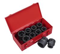 WallDrive Impact Socket Set 10pc 1" Square Drive Metric/Imperial Socket AK688