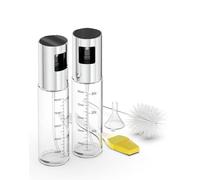 WallEgo Olive Oil Spray Bottle 2 Pack Dressing Sprayer for Salad Baking BBQ Air Fryer Roasting with Brush Funnel(100ml)