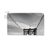 Wallet Bag,Brooklyn Bridge Print Coin Purse,canvas Zipper Change Purse,small Cosmetic Bag,portable Change Wallet, style, One Size, Modern