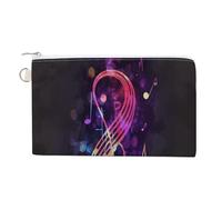 Wallet Bag,Colorful Galaxy Music Note Print Coin Purse,canvas Zipper Change Purse,small Cosmetic Bag,portable Change Wallet, style, One Size, Modern