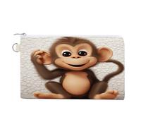 Wallet Bag,Cute Monkey Print Coin Purse,canvas Zipper Change Purse,small Cosmetic Bag,portable Change Wallet, style, One Size, Modern