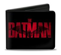 Wallet Bifold PU The Batman Movie Bat Title Weathered Black Red, Batman